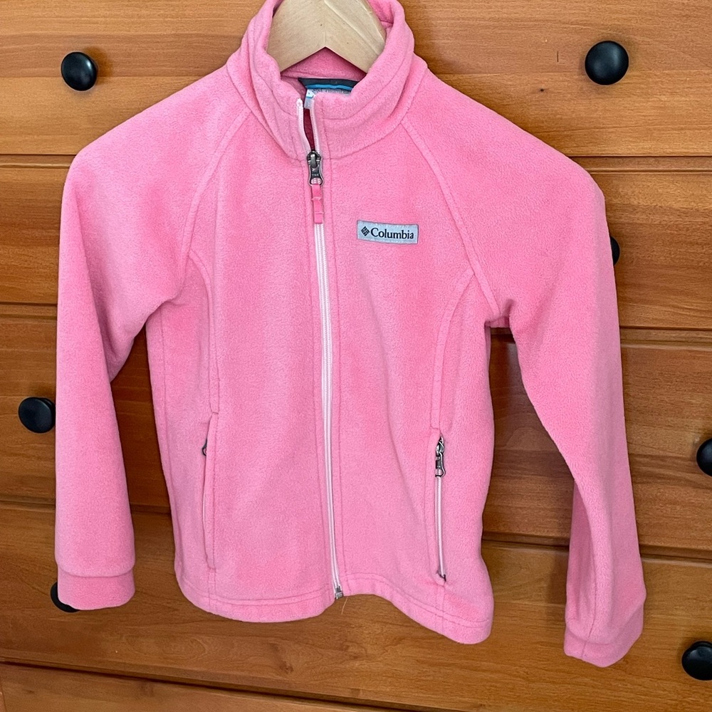 Columbia cozy fleece- salmon color.  Size small 7/8.